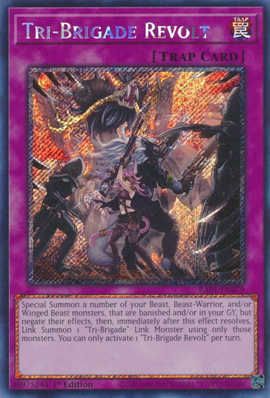 Tri-Brigade Revolt [RA01-EN079] Platinum Secret Rare | Galactic Gamez