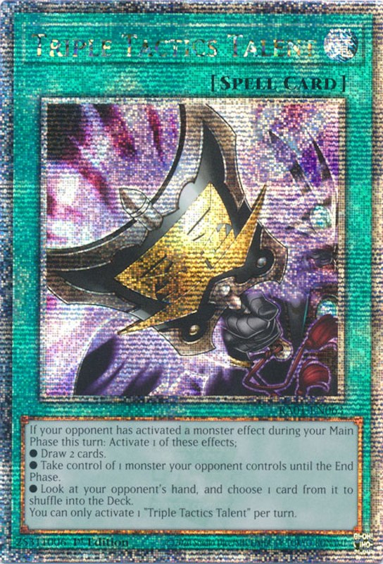 Triple Tactics Talent [RA01-EN063] Quarter Century Secret Rare | Galactic Gamez