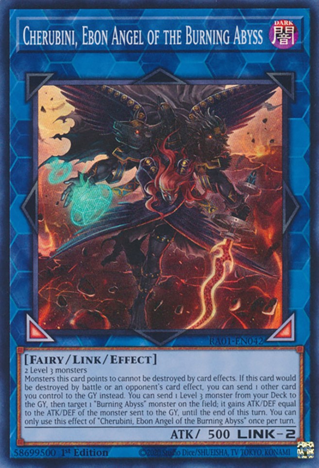 Cherubini, Ebon Angel of the Burning Abyss [RA01-EN042] Super Rare | Galactic Gamez