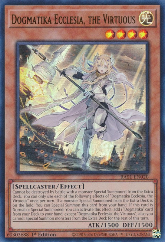 Dogmatika Ecclesia, the Virtuous [RA01-EN020] Ultra Rare | Galactic Gamez