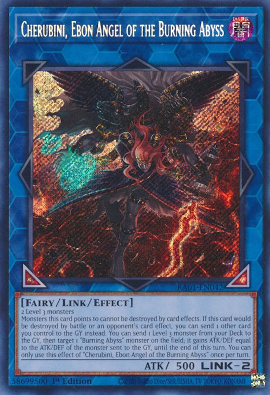 Cherubini, Ebon Angel of the Burning Abyss [RA01-EN042] Secret Rare | Galactic Gamez