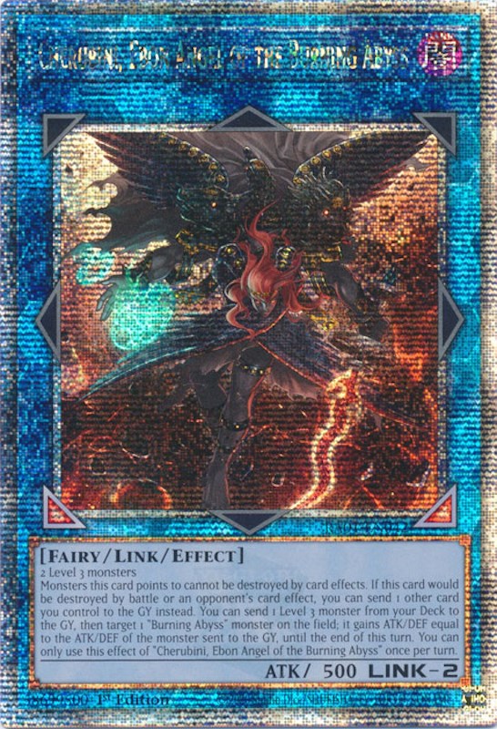 Cherubini, Ebon Angel of the Burning Abyss [RA01-EN042] Quarter Century Secret Rare | Galactic Gamez