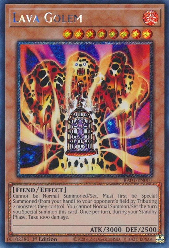 Lava Golem [RA01-EN001] Platinum Secret Rare | Galactic Gamez