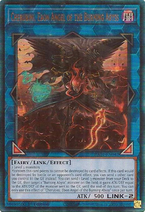 Cherubini, Ebon Angel of the Burning Abyss [RA01-EN042] Prismatic Ultimate Rare | Galactic Gamez