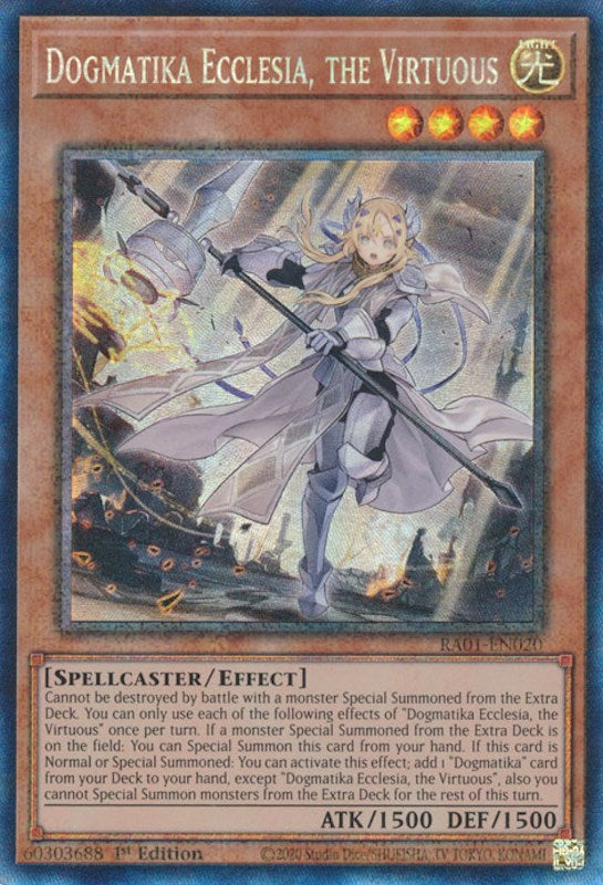 Dogmatika Ecclesia, the Virtuous [RA01-EN020] Prismatic Collector's Rare | Galactic Gamez