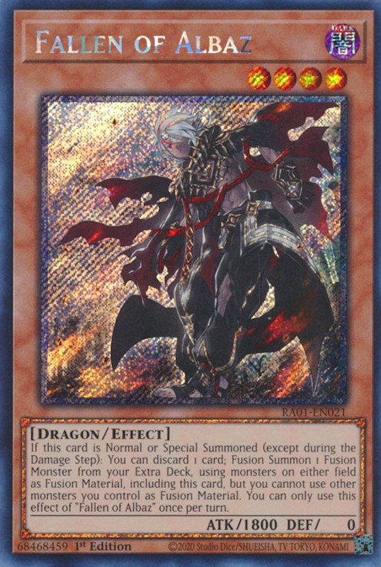 Fallen of Albaz [RA01-EN021] Platinum Secret Rare | Galactic Gamez