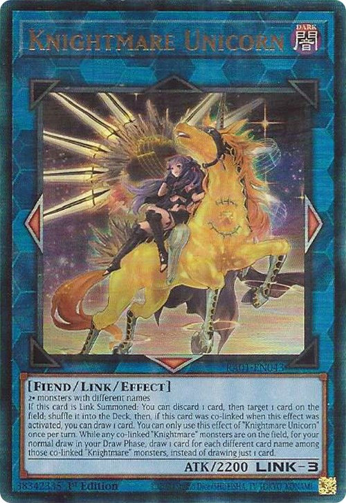 Knightmare Unicorn (Alternate Art) [RA01-EN043] Prismatic Ultimate Rare | Galactic Gamez