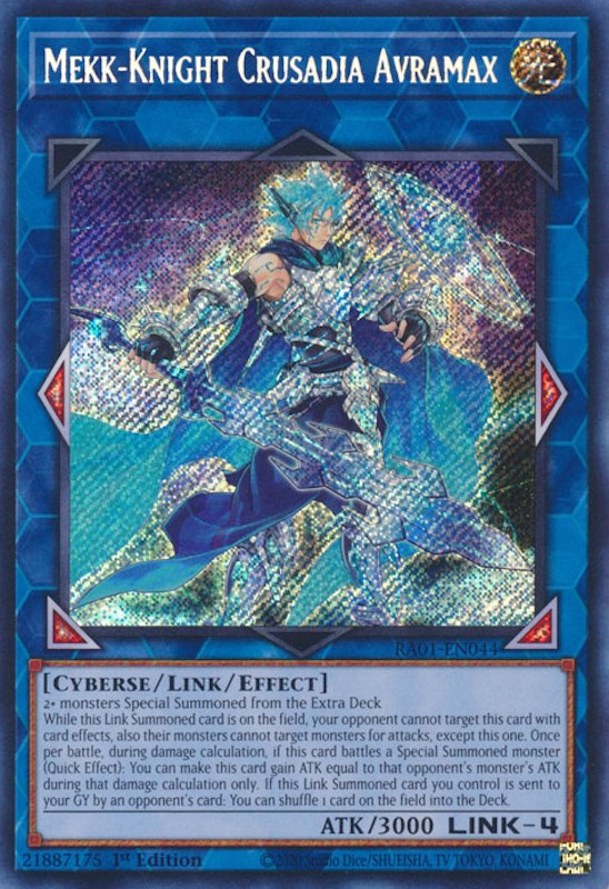 Mekk-Knight Crusadia Avramax [RA01-EN044] Secret Rare | Galactic Gamez