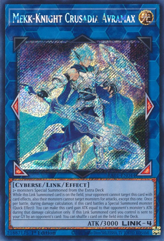 Mekk-Knight Crusadia Avramax [RA01-EN044] Platinum Secret Rare | Galactic Gamez