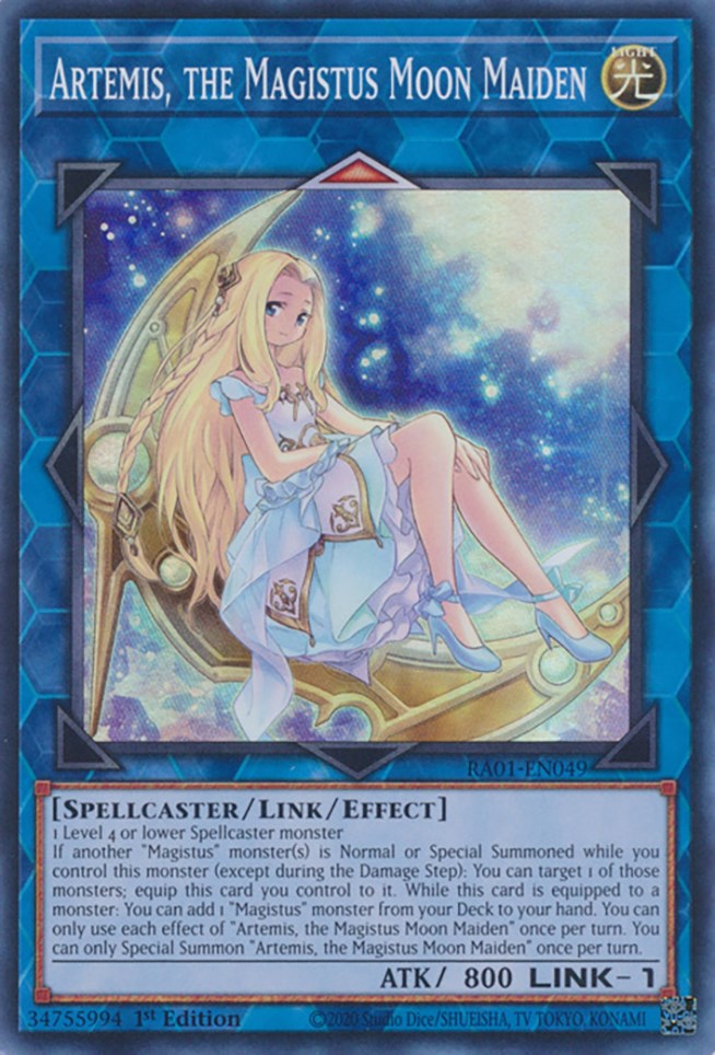 Artemis, the Magistus Moon Maiden [RA01-EN049] Super Rare | Galactic Gamez