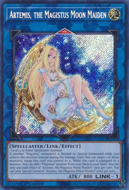 Artemis, the Magistus Moon Maiden [RA01-EN049] Secret Rare | Galactic Gamez