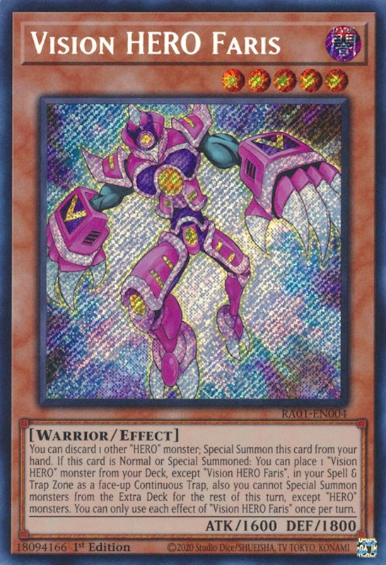 Vision HERO Faris [RA01-EN004] Secret Rare | Galactic Gamez