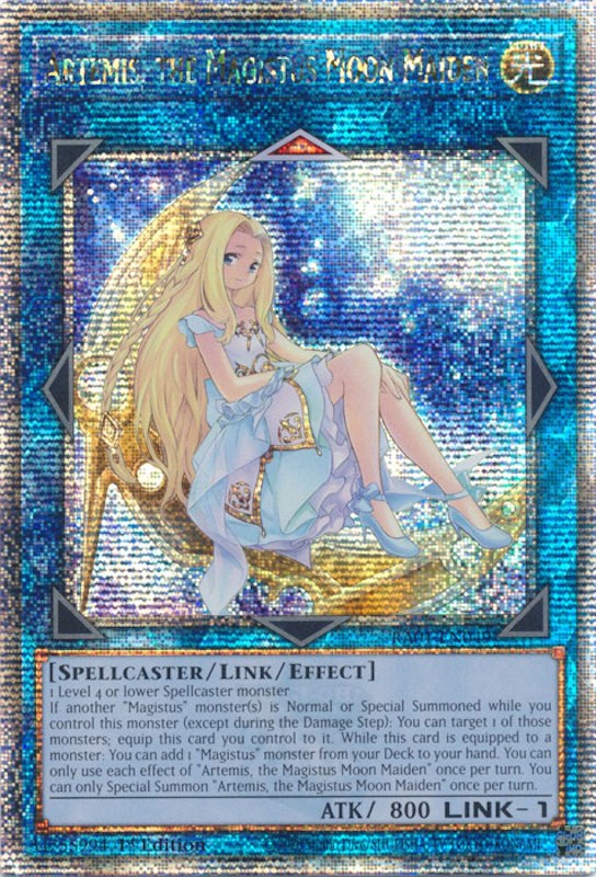 Artemis, the Magistus Moon Maiden [RA01-EN049] Quarter Century Secret Rare | Galactic Gamez