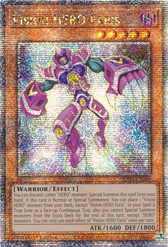 Vision HERO Faris [RA01-EN004] Quarter Century Secret Rare | Galactic Gamez