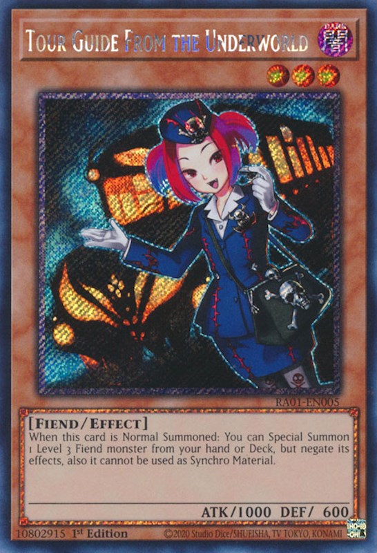 Tour Guide From the Underworld [RA01-EN005] Platinum Secret Rare | Galactic Gamez