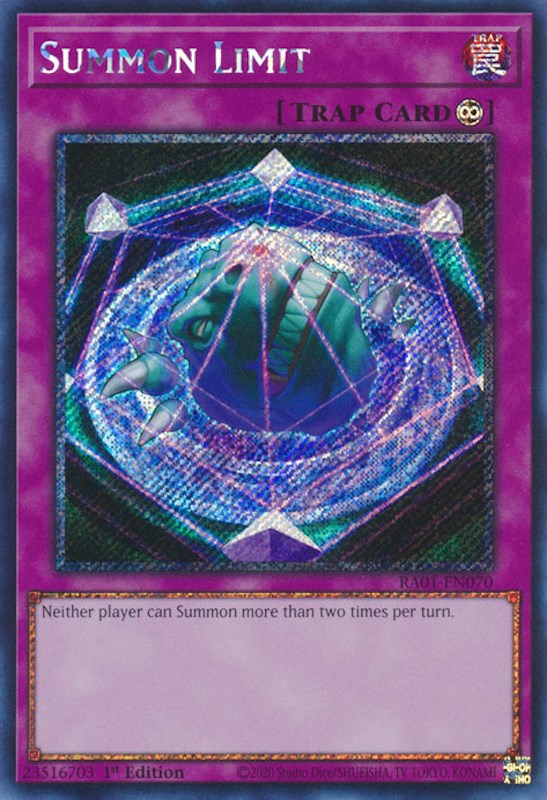 Summon Limit [RA01-EN070] Platinum Secret Rare | Galactic Gamez