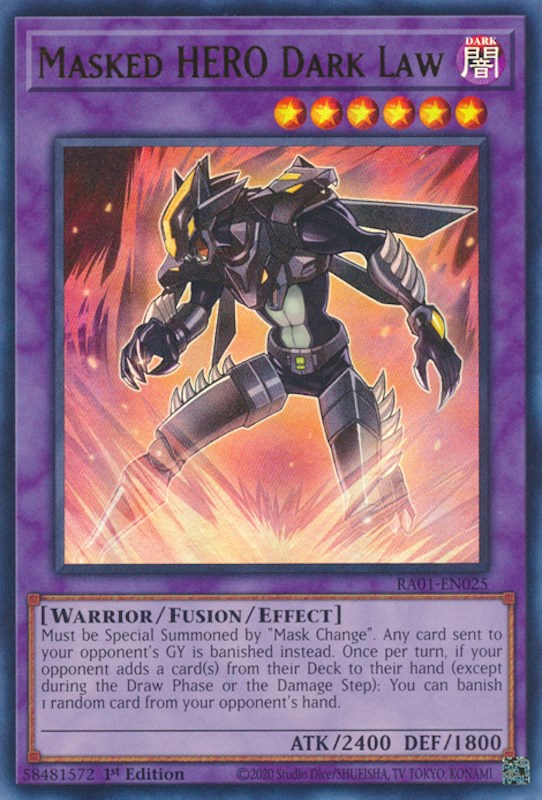 Masked HERO Dark Law [RA01-EN025] Ultra Rare | Galactic Gamez