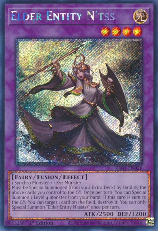 Elder Entity N'tss [RA01-EN026] Platinum Secret Rare | Galactic Gamez