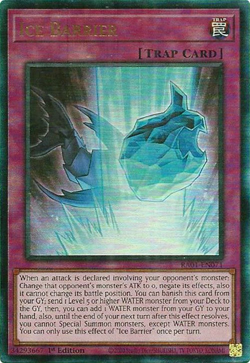 Ice Barrier [RA01-EN071] Prismatic Ultimate Rare | Galactic Gamez