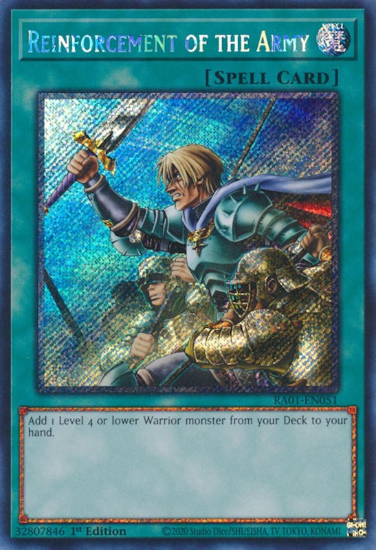 Reinforcement of the Army [RA01-EN051] Platinum Secret Rare | Galactic Gamez