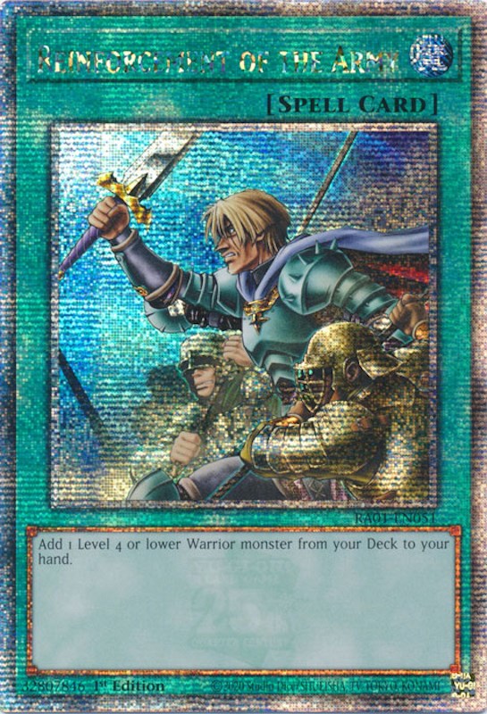 Reinforcement of the Army [RA01-EN051] Quarter Century Secret Rare | Galactic Gamez