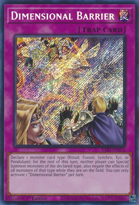 Dimensional Barrier [RA01-EN072] Secret Rare | Galactic Gamez