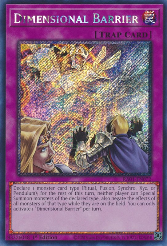 Dimensional Barrier [RA01-EN072] Platinum Secret Rare | Galactic Gamez