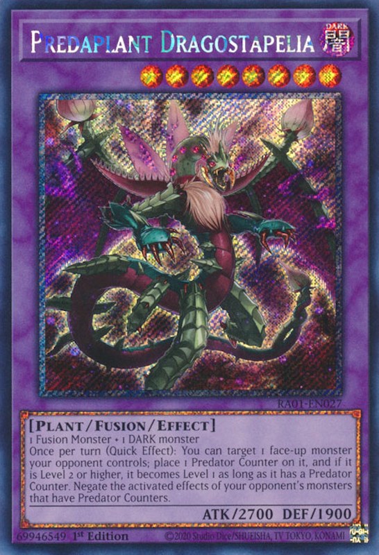 Predaplant Dragostapelia [RA01-EN027] Platinum Secret Rare | Galactic Gamez