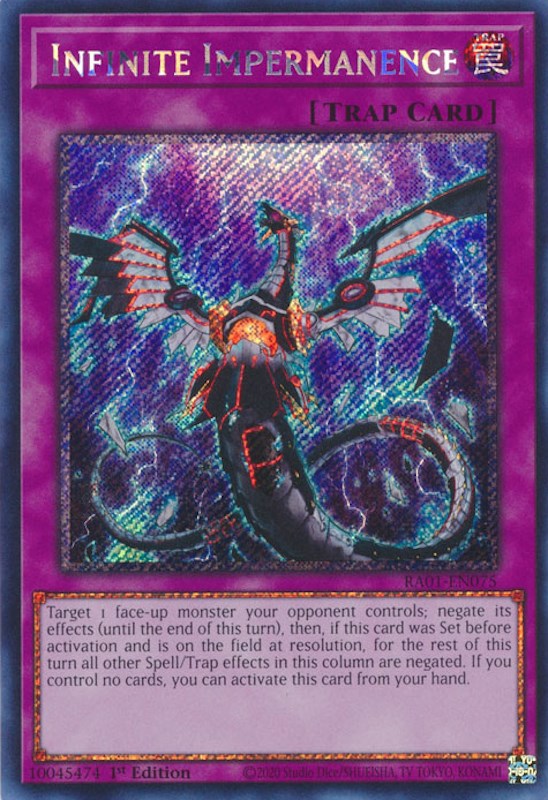 Infinite Impermanence [RA01-EN075] Platinum Secret Rare | Galactic Gamez