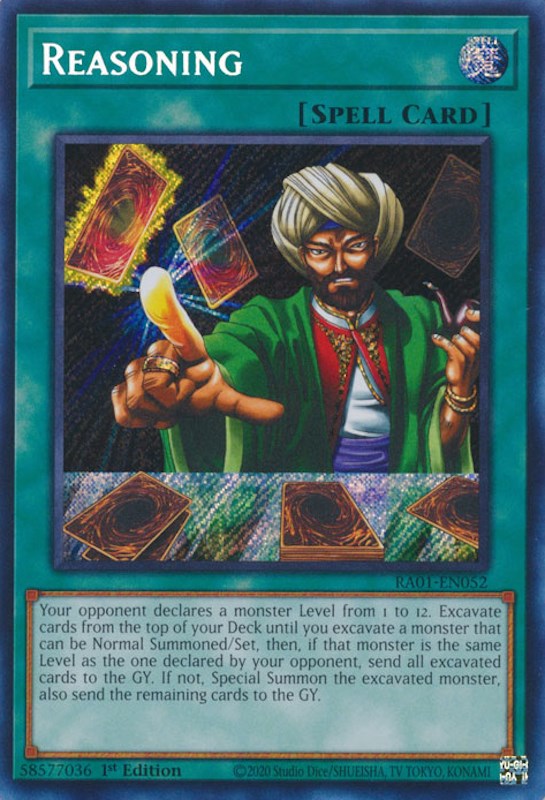 Reasoning [RA01-EN052] Secret Rare | Galactic Gamez