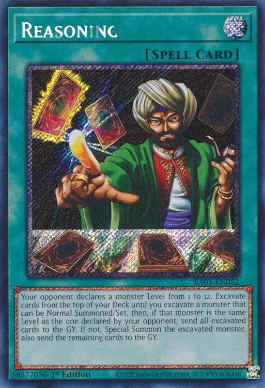 Reasoning [RA01-EN052] Platinum Secret Rare | Galactic Gamez