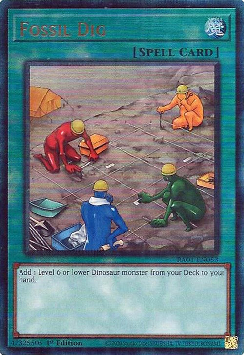 Fossil Dig [RA01-EN053] Prismatic Ultimate Rare | Galactic Gamez