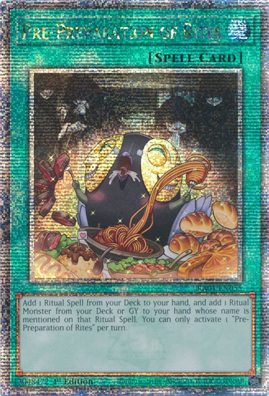 Pre-Preparation of Rites [RA01-EN055] Quarter Century Secret Rare | Galactic Gamez