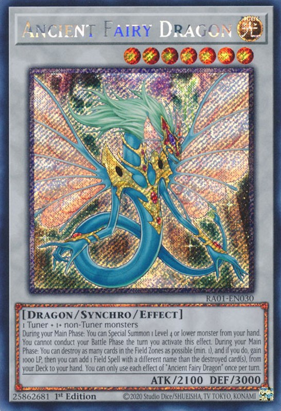 Ancient Fairy Dragon [RA01-EN030] Platinum Secret Rare | Galactic Gamez