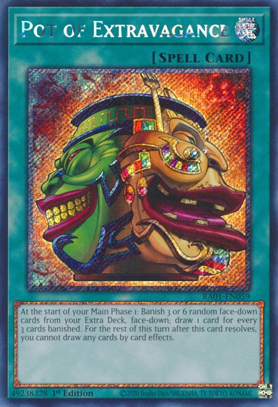 Pot of Extravagance [RA01-EN059] Platinum Secret Rare | Galactic Gamez