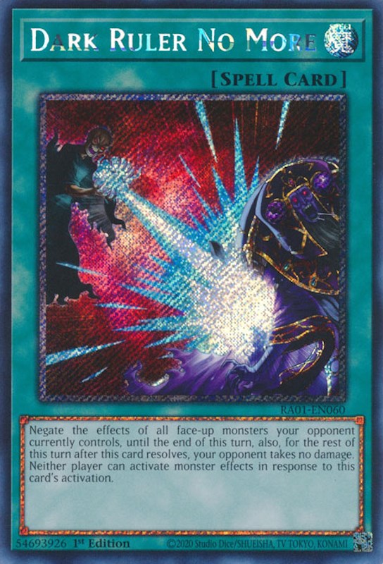 Dark Ruler No More [RA01-EN060] Platinum Secret Rare | Galactic Gamez