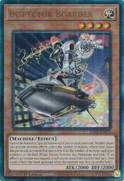 Inspector Boarder [RA01-EN010] Prismatic Ultimate Rare | Galactic Gamez