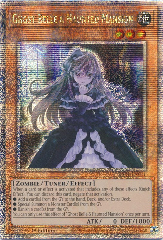 Ghost Belle & Haunted Mansion [RA01-EN011] Quarter Century Secret Rare | Galactic Gamez