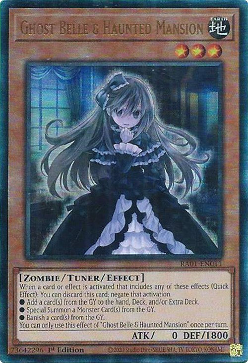 Ghost Belle & Haunted Mansion [RA01-EN011] Prismatic Ultimate Rare | Galactic Gamez