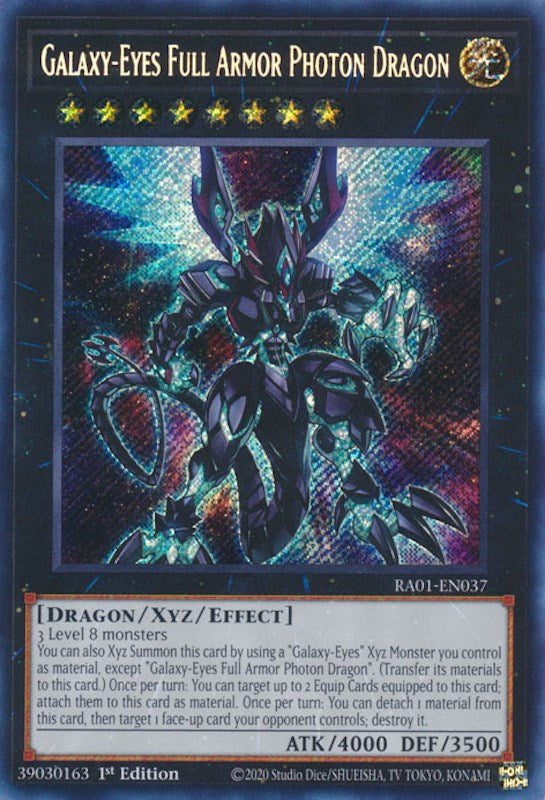 Galaxy-Eyes Full Armor Photon Dragon [RA01-EN037] Secret Rare | Galactic Gamez