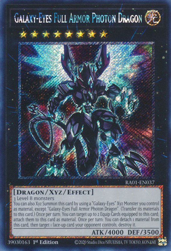 Galaxy-Eyes Full Armor Photon Dragon [RA01-EN037] Platinum Secret Rare | Galactic Gamez