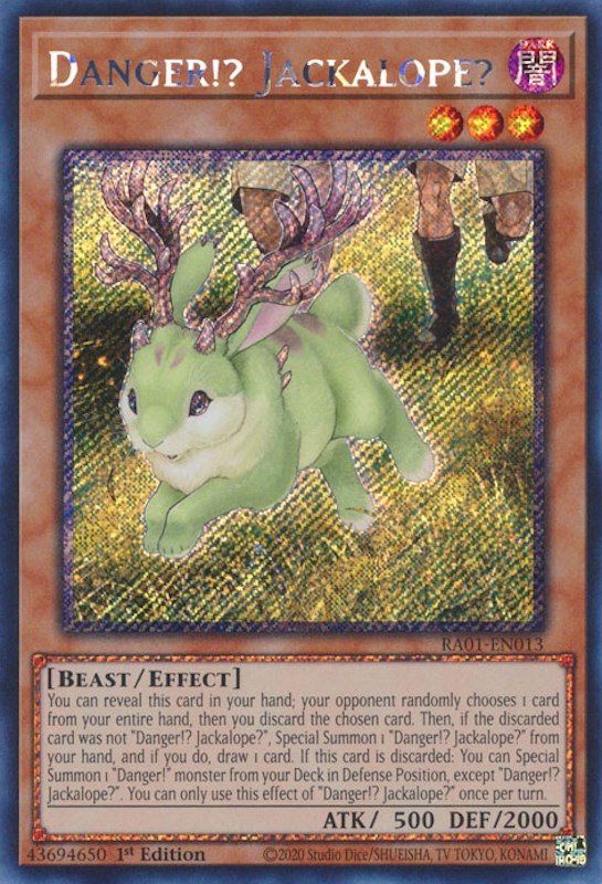 Danger!? Jackalope? [RA01-EN013] Platinum Secret Rare | Galactic Gamez