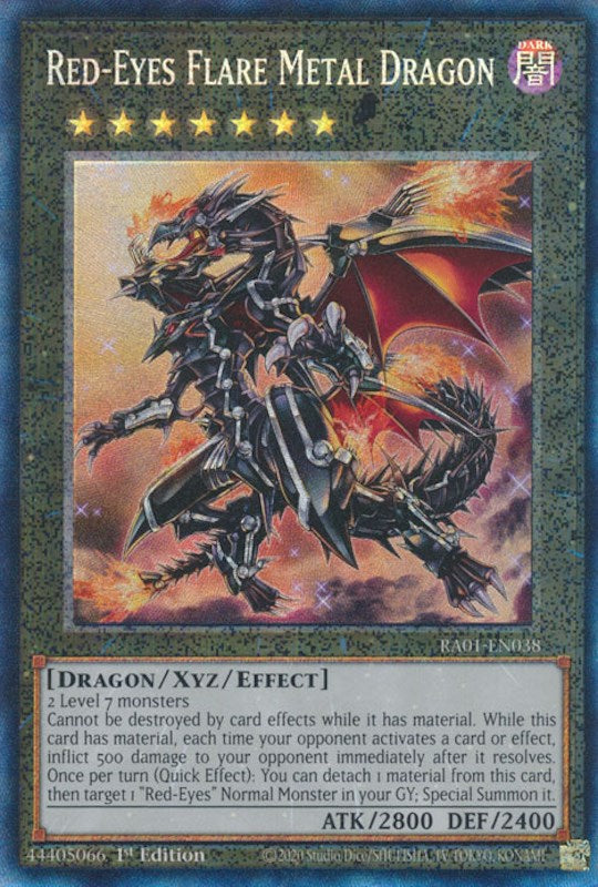 Red-Eyes Flare Metal Dragon [RA01-EN038] Prismatic Collector's Rare | Galactic Gamez