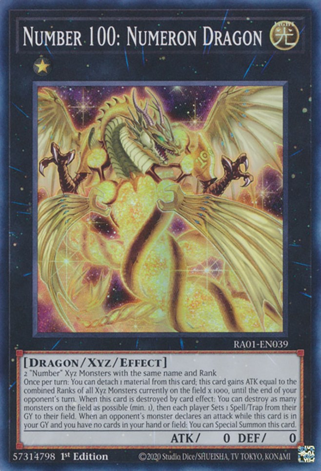 Number 100: Numeron Dragon [RA01-EN039] Super Rare | Galactic Gamez