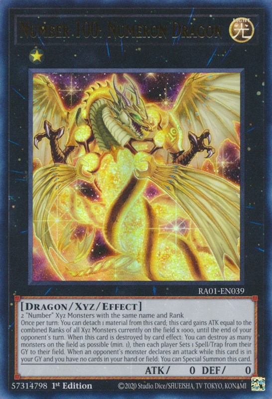 Number 100: Numeron Dragon [RA01-EN039] Ultra Rare | Galactic Gamez