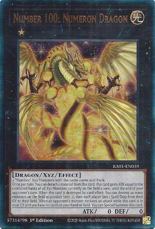 Number 100: Numeron Dragon [RA01-EN039] Prismatic Ultimate Rare | Galactic Gamez