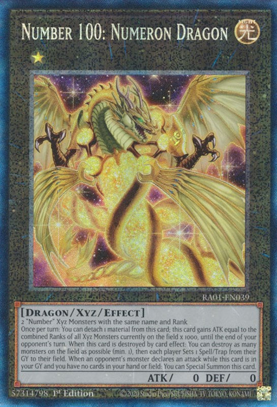 Number 100: Numeron Dragon [RA01-EN039] Prismatic Collector's Rare | Galactic Gamez