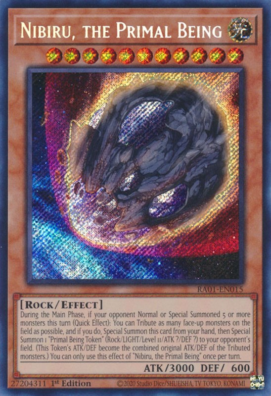 Nibiru, the Primal Being [RA01-EN015] Secret Rare | Galactic Gamez