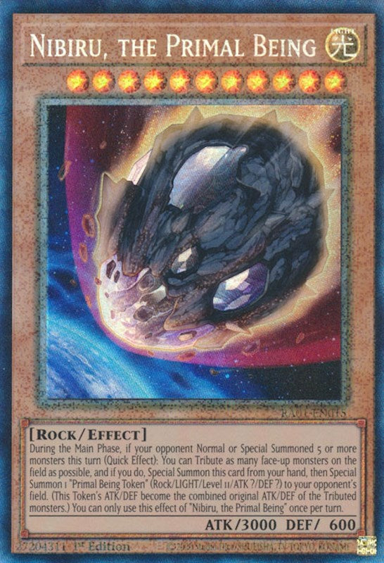 Nibiru, the Primal Being [RA01-EN015] Prismatic Collector's Rare | Galactic Gamez