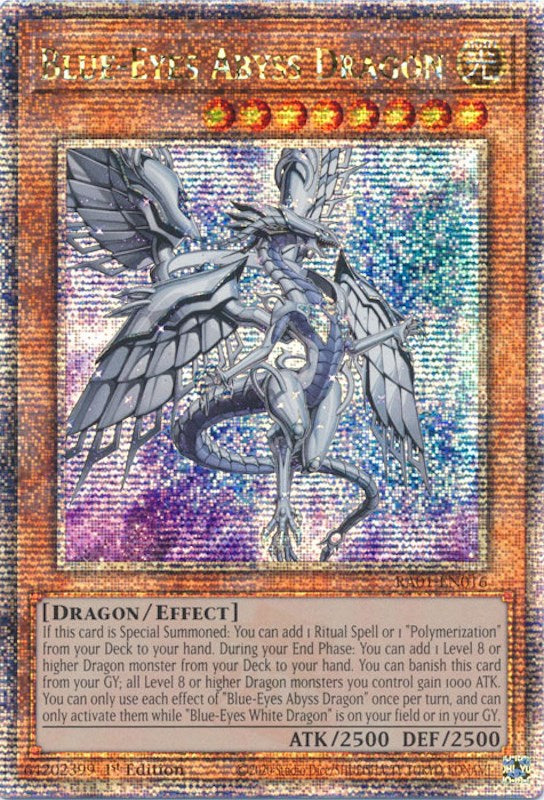 Blue-Eyes Abyss Dragon [RA01-EN016] Quarter Century Secret Rare | Galactic Gamez